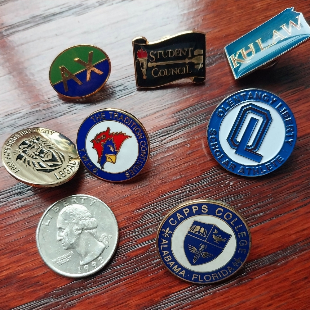 Vintage University College School Enamel Pins